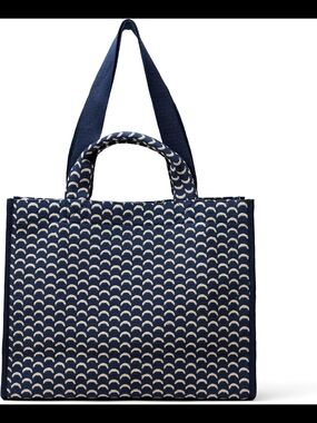 amazon essentials navy geo jacquard tote bag – spacious everyday carryall